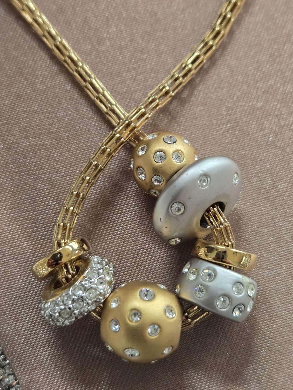 Swarovski Te Kauri Two-Tone Sliding Charm Necklace - Picture 4 of 10